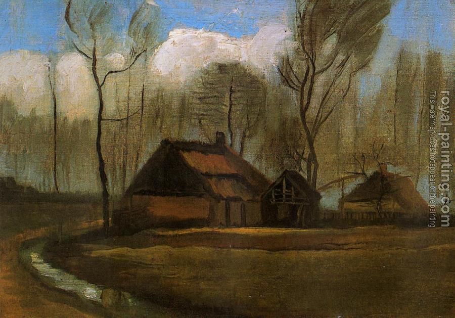 Vincent Van Gogh : Farmhouses among Trees